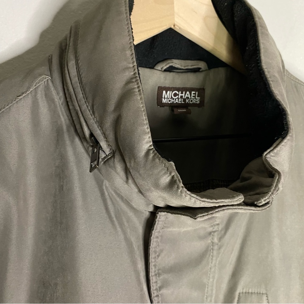 Michael Kors Jacket Coat Green brown Water Resistant Bomber Mens Size‎ XL - Picture 6 of 11